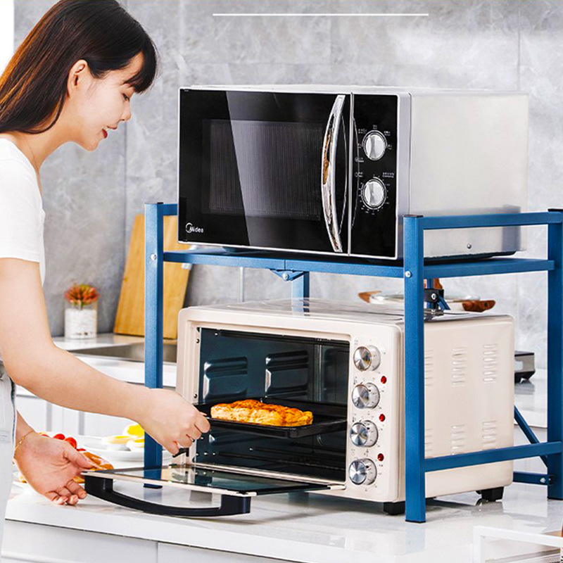 单层可折叠厨房微波炉架厨房调味架置物架厨房多功能刀架砧板架|ru