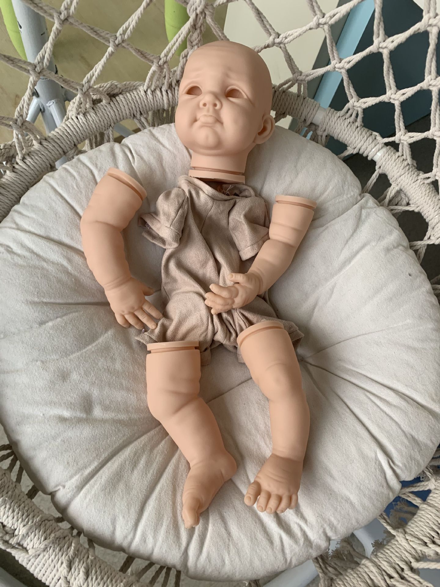 22 인치 다시 태어난 인형 키트 전체 세트 몸과 눈 BIBY