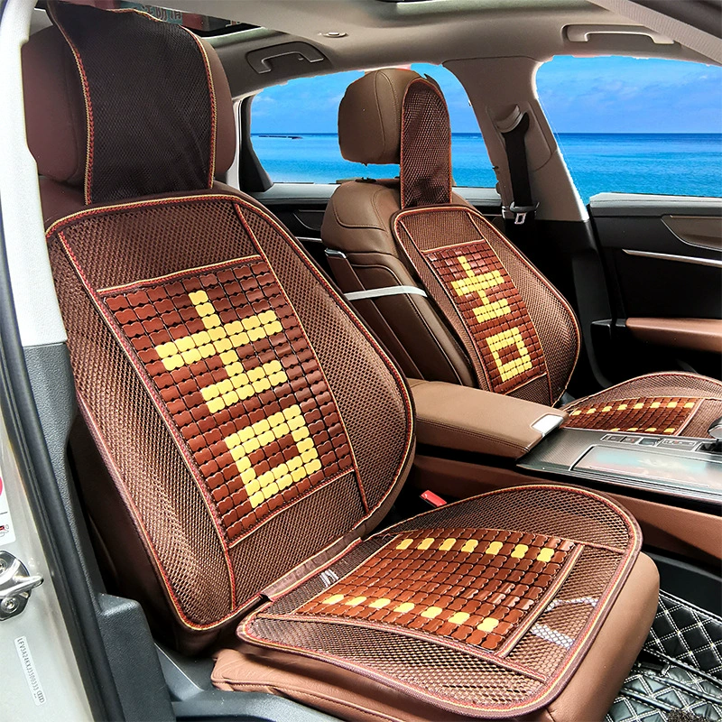 Автомобильная летняя подушка из бамбука Прохладный коврик со спинкой для волос на талии Летняя вентилируемая бамбуковая Подушка Одиночная сиамская дышащая подушка сиденья