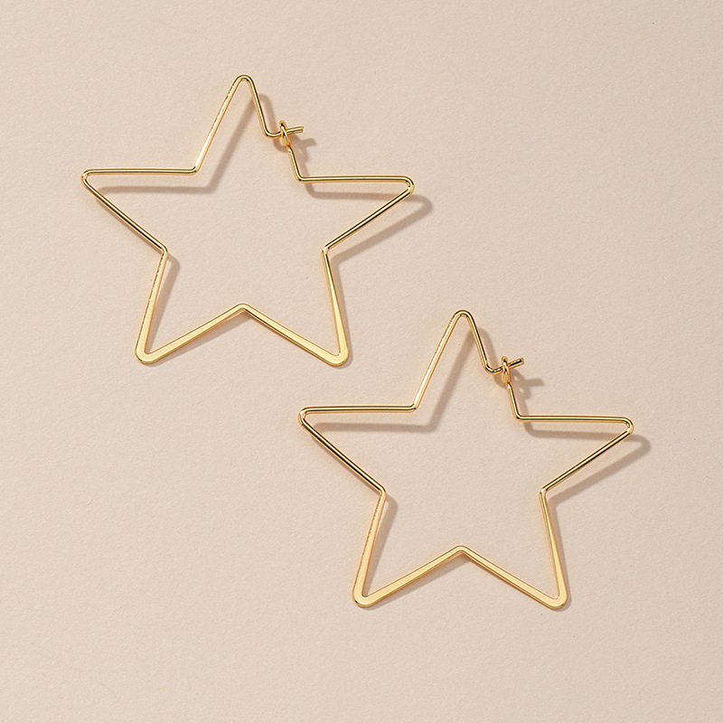 Fashion Jewelry 1 Pair Of Metal Line Five-star Earrings Wholesale display picture 1