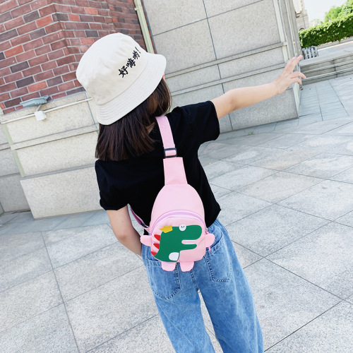 Children's Bag, Boys' Cross-Body Cool Dinosaur Chest Bag, Korean Style Small Cross-Shoulder Bag, Cute Baby Outdoor Travel Backpack Trendy