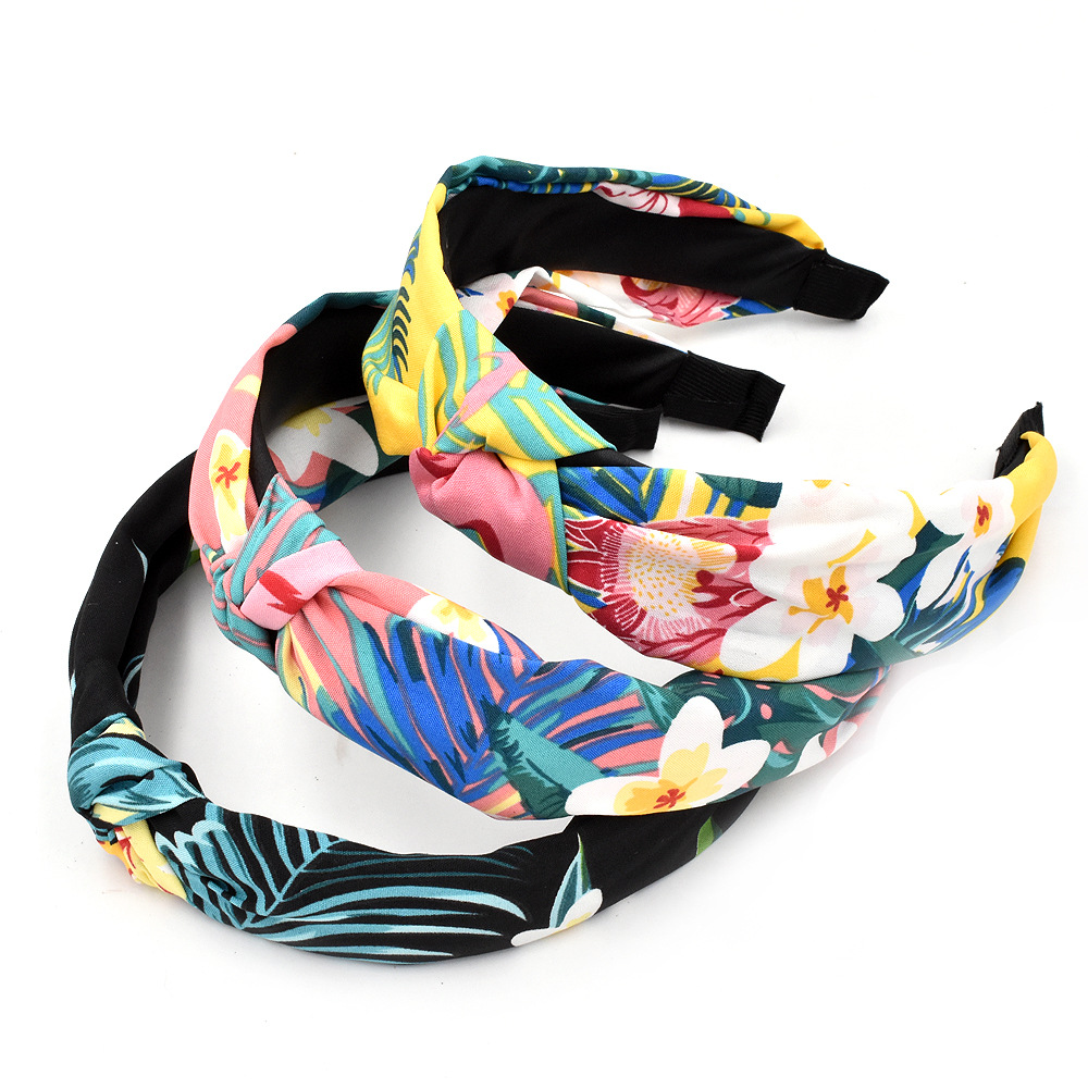 New Korean  Tropical Headband Fashion Fabric Flower Plant Headband Wholesale display picture 6