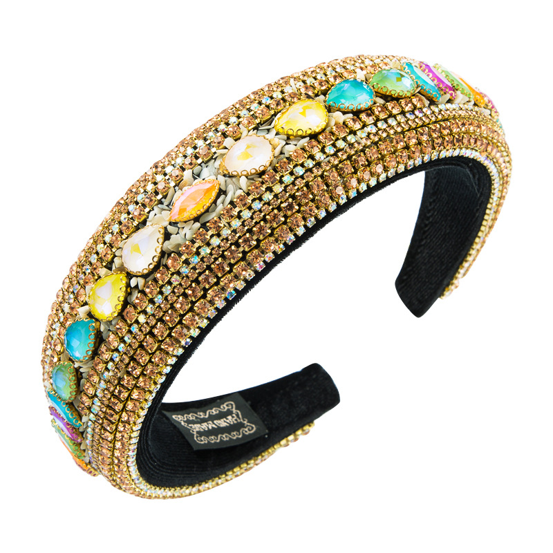 Fashion  Creative Luxury Full Diamond Bangs Headband display picture 6