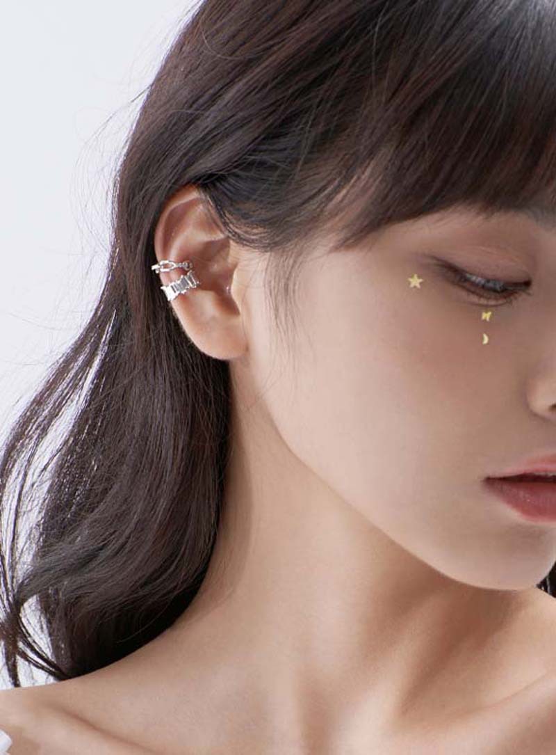 Ear Cuffs Classification 1 Piece IG Style Simple Style Geometric Inlay Copper Zircon Ear Cuffs