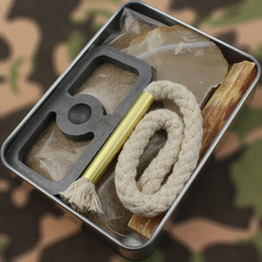 火鐮取火EDC野外求生裝備戶外拓展訓練棉繩生火工具燧石打火石