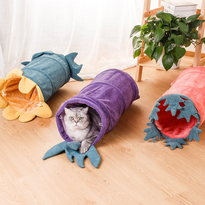 吉仔仔宠物窝钻筒厂家猫窝猫玩具猫咪用品通道折叠蔬菜隧道