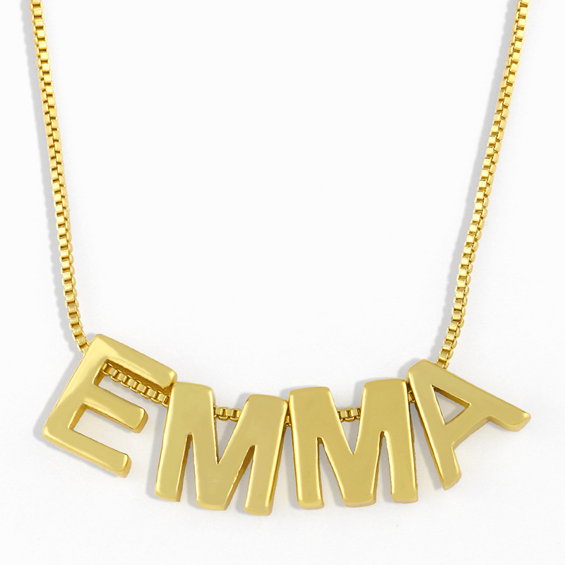 Mode Lettre Le Cuivre Plaqué Or 18k Collier En Masse display picture 3