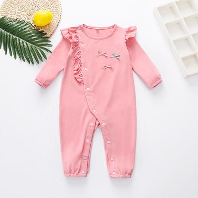 EBay ins Amazon popular 2019 Europe and the United States BABY PINK LONG SLEEVE BODYSUIT for cross-border exclusive use