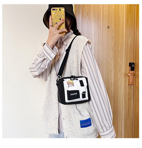 Korean and Japanese style single-shoulder bag, crossbody small bag, women's trendy design, 2020 new fashionable student nylon small crossbody bag undefined