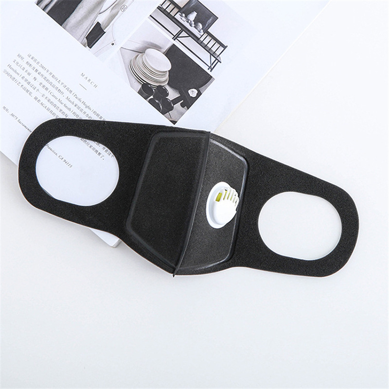 大量加工双层压边纯黑海绵口罩V型显瘦高质量产品带呼吸阀包装