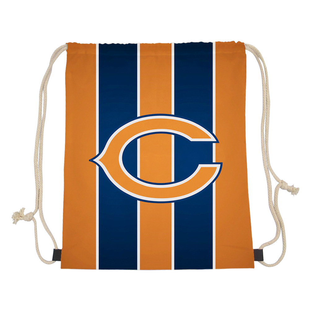 抽绳袋子橄榄球灰熊小马logo简约帆布收纳袋便携收帆布袋