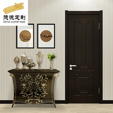 南京厂家直销中式实木房门室内隔音烤漆木门黑色雕花卧室门