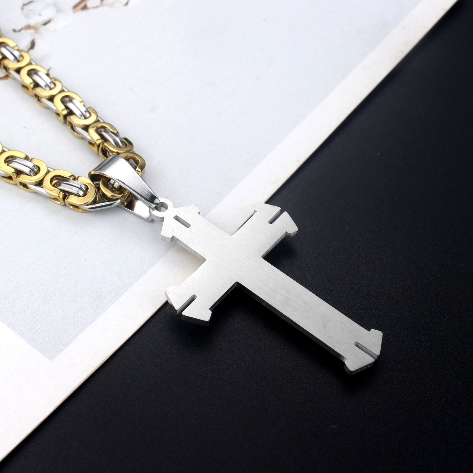 Cross Pattern Men'S Gender Original Design Cross 304 Stainless Steel Plating Men'S