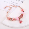 Red golden bracelet flower-shaped, accessory, flowered