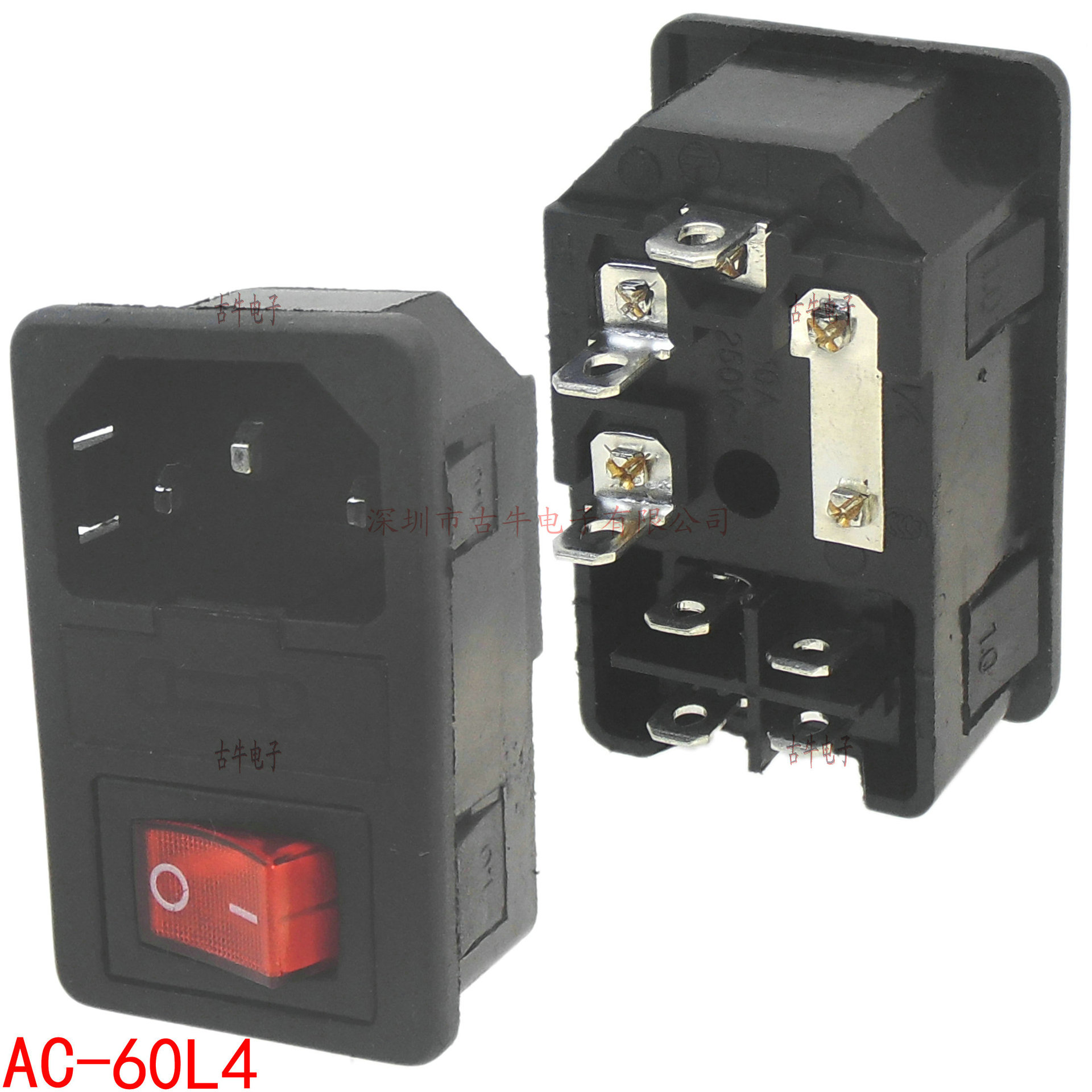 AC-60L4 带灯开关带保险电源插座 多功能电源插座 音响电源插座