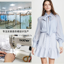 高端定制连衣裙2022夏季气质圆领荷叶边裙小众设计师品牌女装