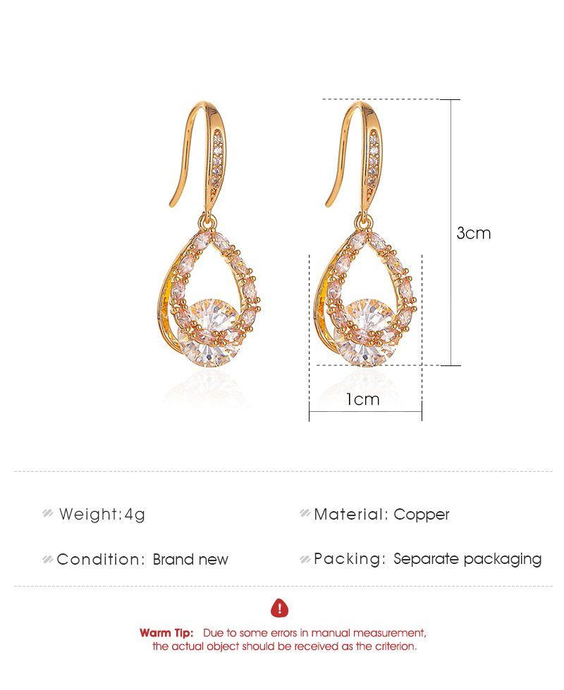 New Fashion Zircon Water Drop Pendant Earrings Creative Baroque Zircon Long Drop Earrings Wholesale Nihaojewelry display picture 1