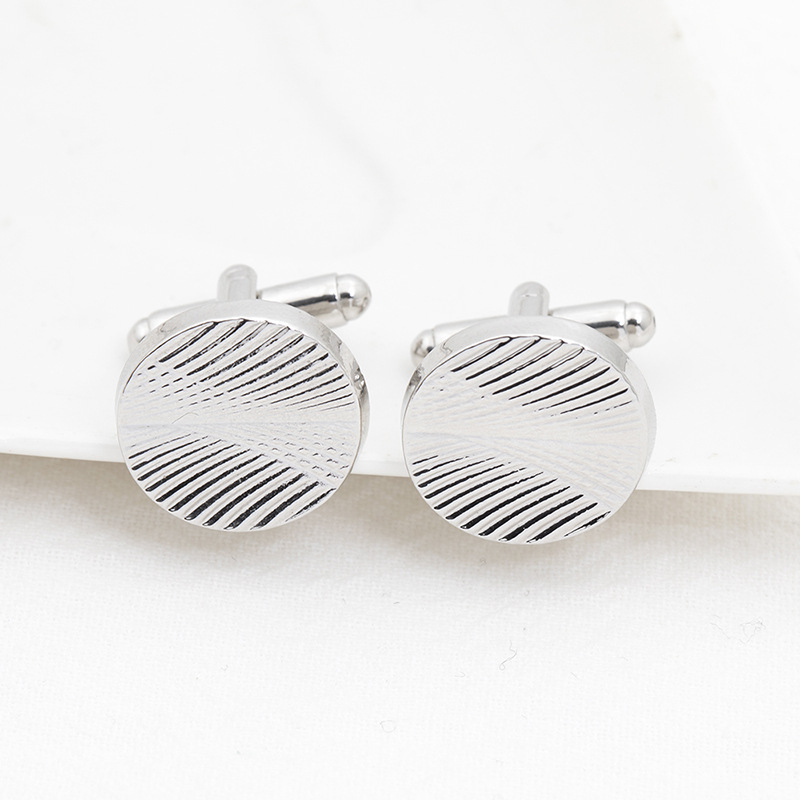 Round Spiral Pattern Cufflinks display picture 7