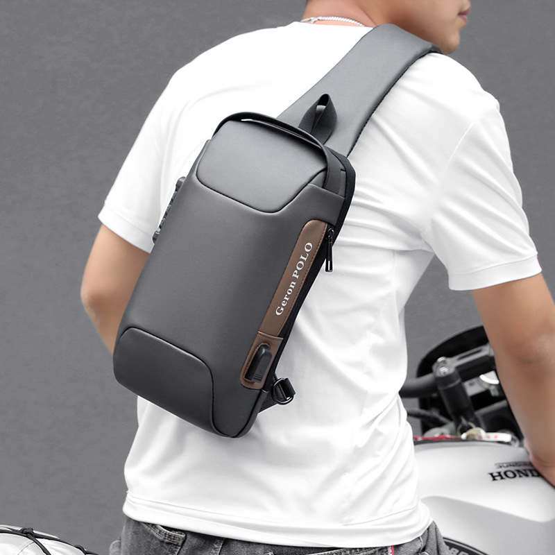 New sports car chest bag men's bag personalized shoulder bag sports waist bag leisure multi-function messenger bag men's 7666