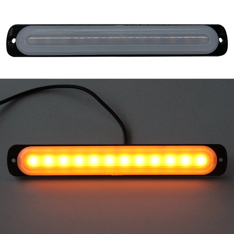 12V24V 12LED continua intermitente camión lado luz de advertencia barra de luz camión Universal