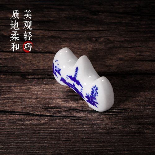 Brush stand, pen mountain, pen rest, Jingdezhen mountain ceramic pen rest, pen fork, Chinese painting calligraphy supplies, four treasures of the study