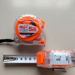 Manufacturer wholesale blue transparent steel tape measure anti-fall box ruler height ruler with 5 meters blue transparent steel tape measure