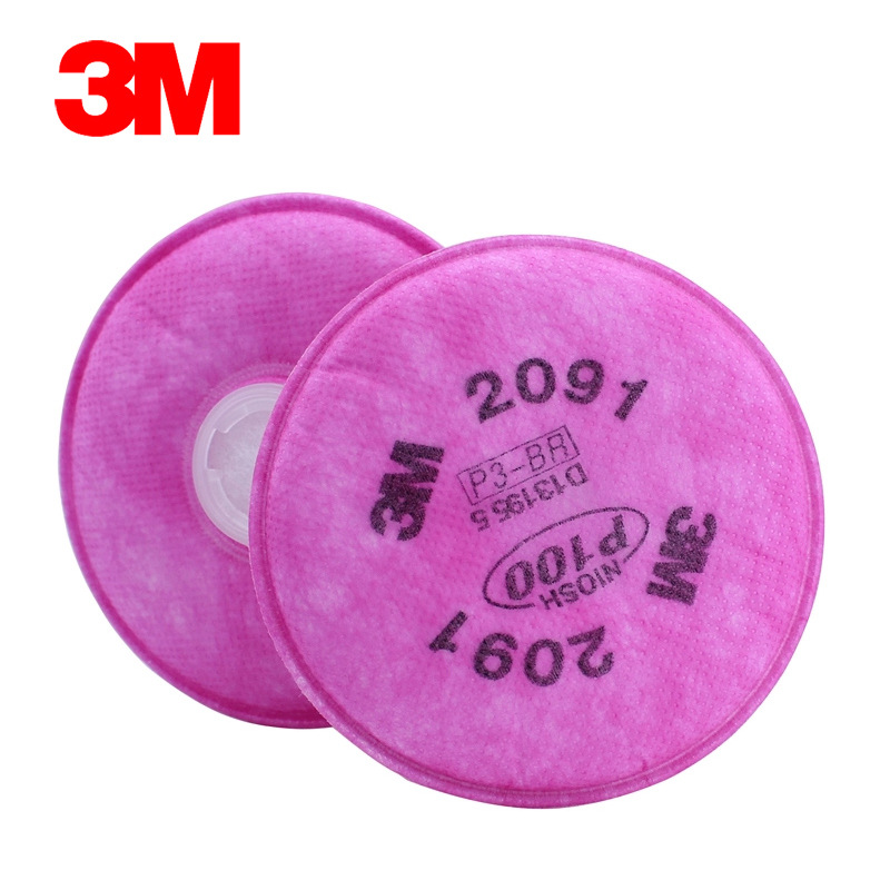 3M2091CN P100颗粒物滤棉跨境配单面罩 3m2091cn工业防尘口罩滤棉