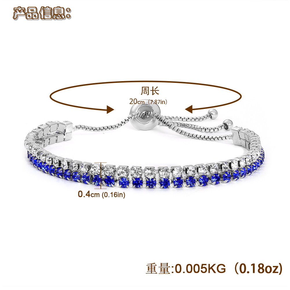 Simple And Stylish Double-layer Two-color Mixed Push-pull Copper Inlaid Hao Bracelet Full Of Frosty Wind Bracelet Wholesale Nihaojewelry display picture 12