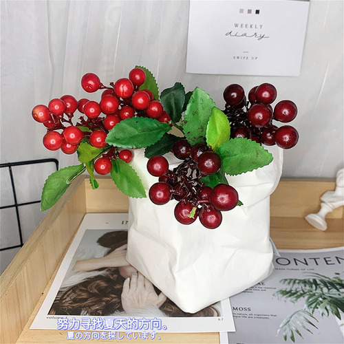 Artificial Flower Home Furnishing Artificial Flower Berry Simulation European High-end Factory Direct Sales Nordic Flower