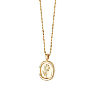 sunflower flower floret necklace female titanium steel niche design clavicle Chain 2020 New ins
