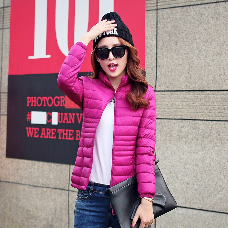 2023 Новое поступление, тонкая модная зимняя одежда в Корейском стиле, пуховая куртка с хлопковой подкладкой, женское короткое черное приталенное пальто со стоячим воротником, пальто с хлопковой подкладкой