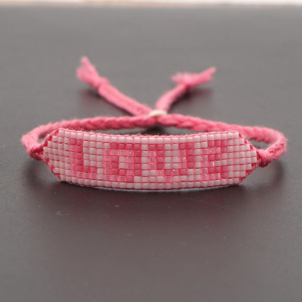 Simple Miyuki Beads Woven Letter Bracelet Bohemia Handmade Beaded Couple Bracelet Female display picture 4