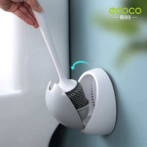 Toilet Brush No Dead Angle Home Wall-Mounted Shelf Creative Bathroom Silicone Washing Squat Toilet Brush Set