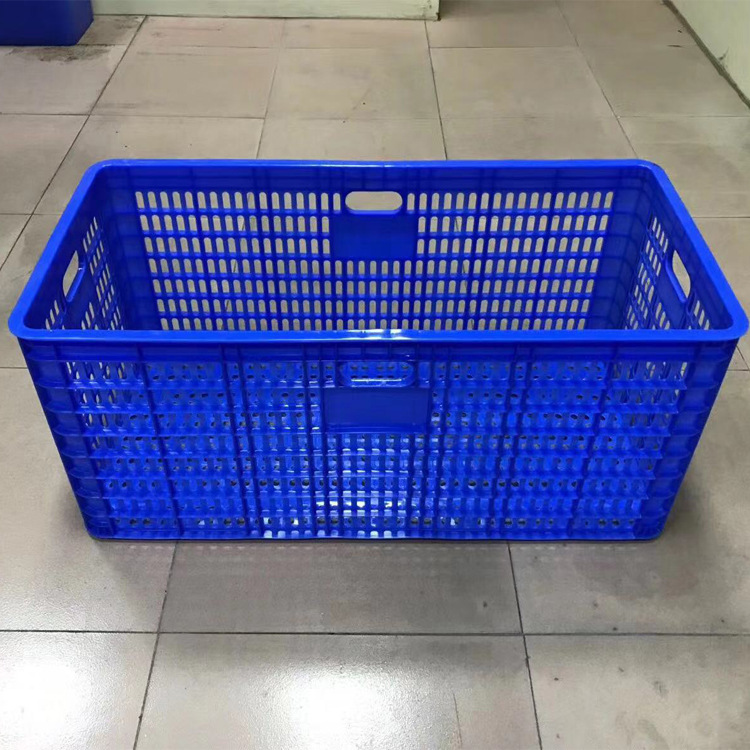 泽伟厂家直销蓝色塑料周转箩 长型加厚物流运输仓储筐900*420*380