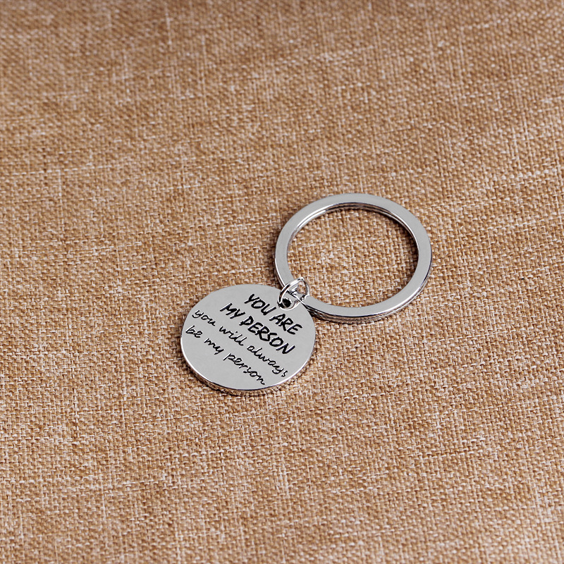 Fashion Lettering Round Wild Keychain You Are My Person Keychain Nihaojewelry Wholesale display picture 5