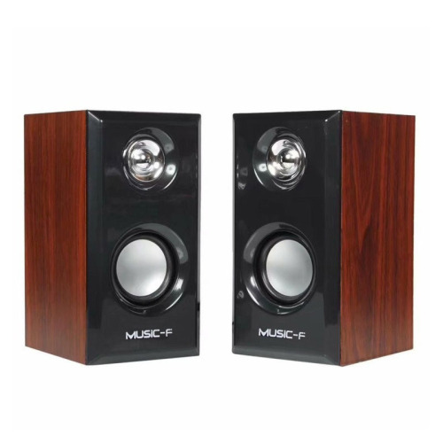 D092 Solid Wood Speaker USB Power Line Remote Volume Stereo Desktop Multimedia Wooden Speaker Computer Pair