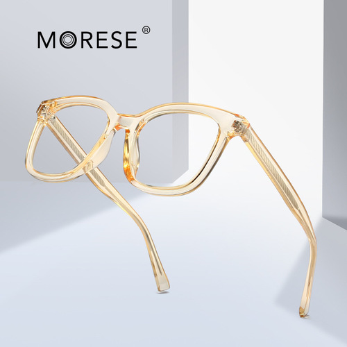 Cross-border TR90 anti-blue light glasses frame trend European and American large-frame flat glasses fashion show decorative glasses 2032