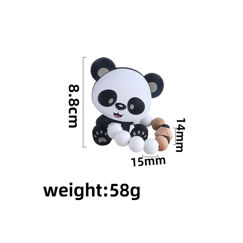Amazon nuevo DIY creativo de silicona de juguete Panda teether infantil cuentas de silicona pulsera teether palo