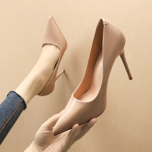 Korean fashion pointy shallow mouth high heels thin heels sexy professional women’s shoes