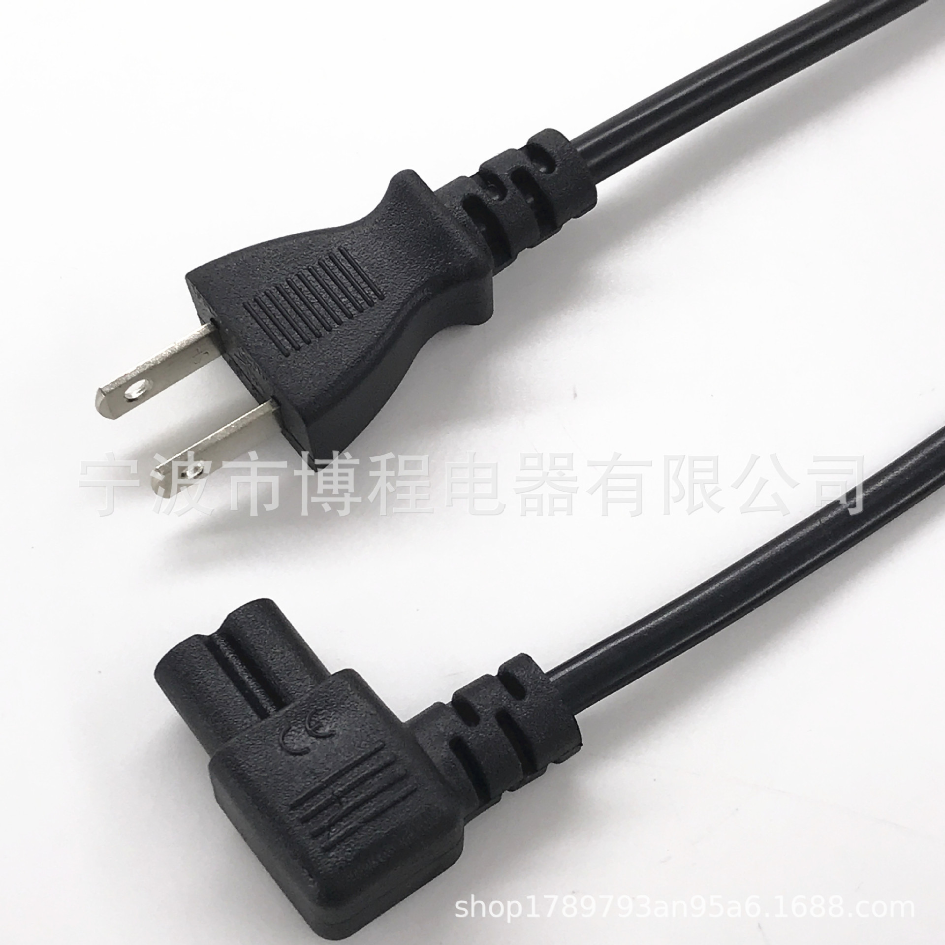 日本电源线PSE认证插头 国标插头线两芯日本插头带八字尾连接线