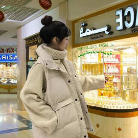 羽绒棉马甲女秋冬新款韩版宽松短款无袖学生百搭马夹背心面包服潮