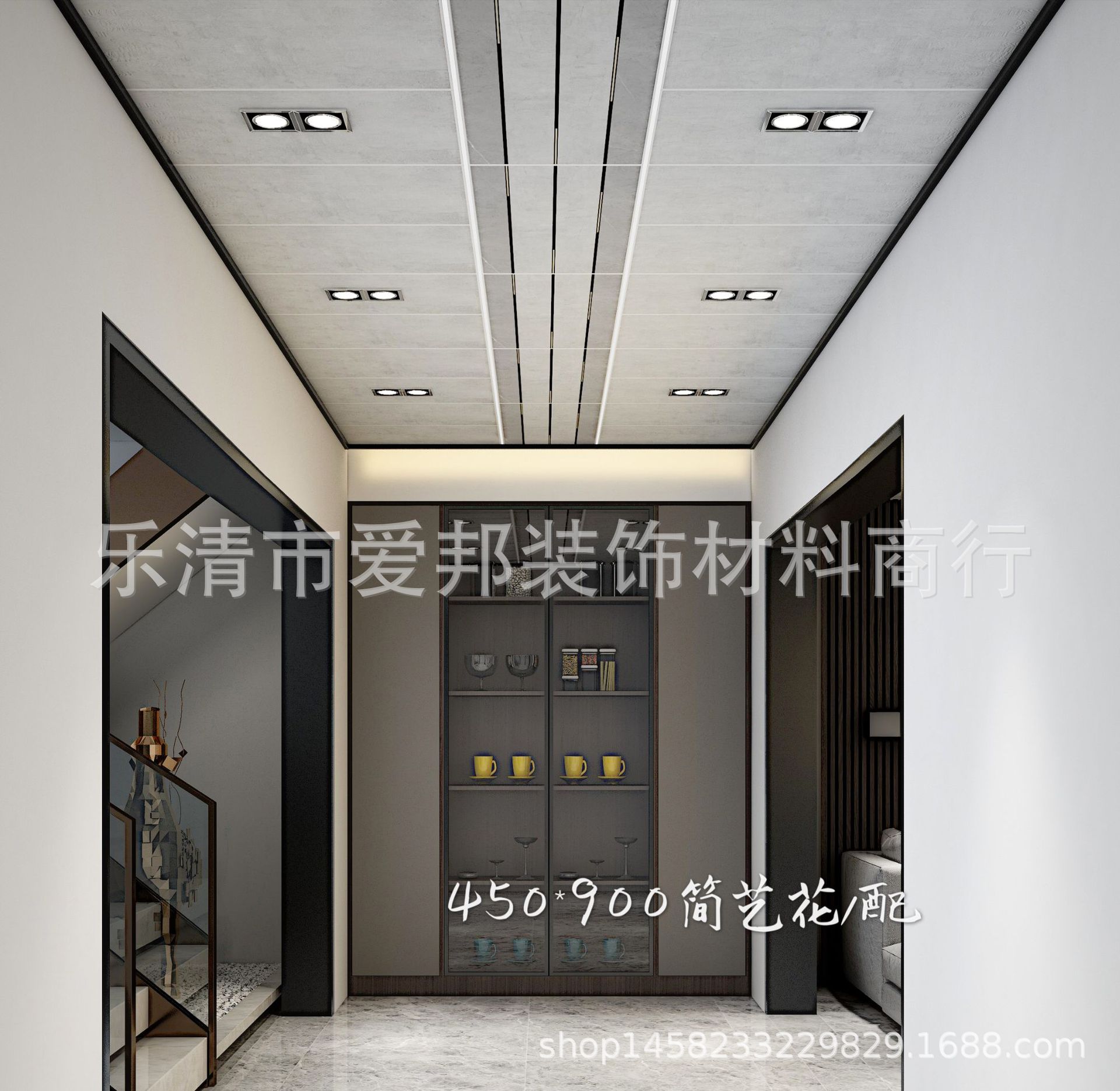 集成大板450*900鋁扣板吊頂輕奢新廚房衛生間客廳同蜂窩板效果