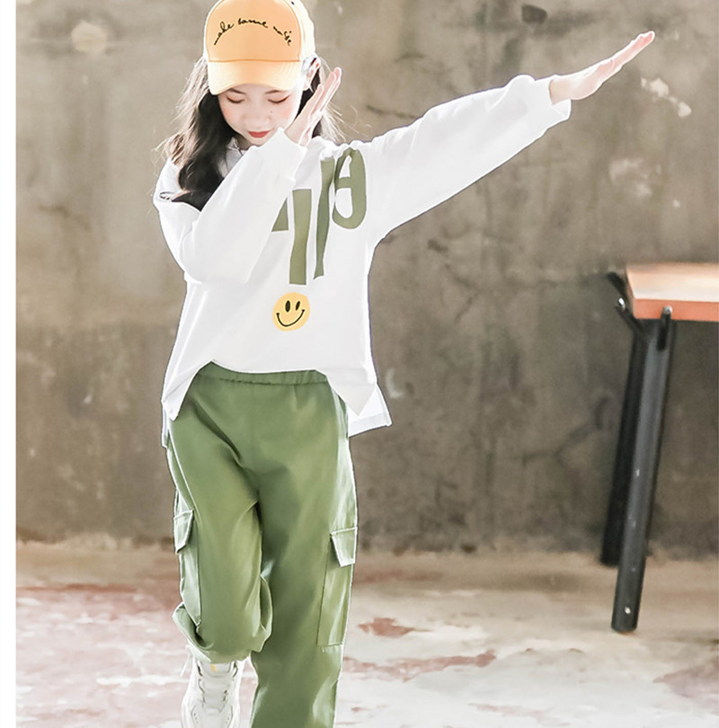 Children's clothing Girls winter suit 2020 new pattern Big boy Western style Spring and autumn payment children motion Plush Net Red Two piece set