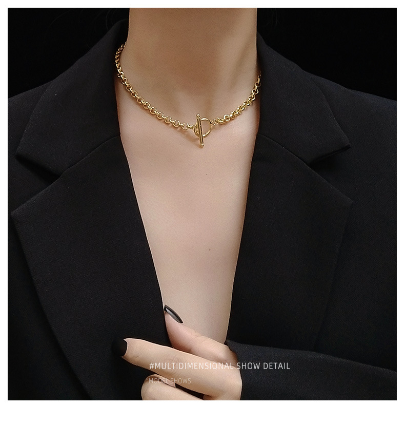 Mode Übertrieben Ot Schnalle Schlüsselbein Frauen Halskette display picture 6