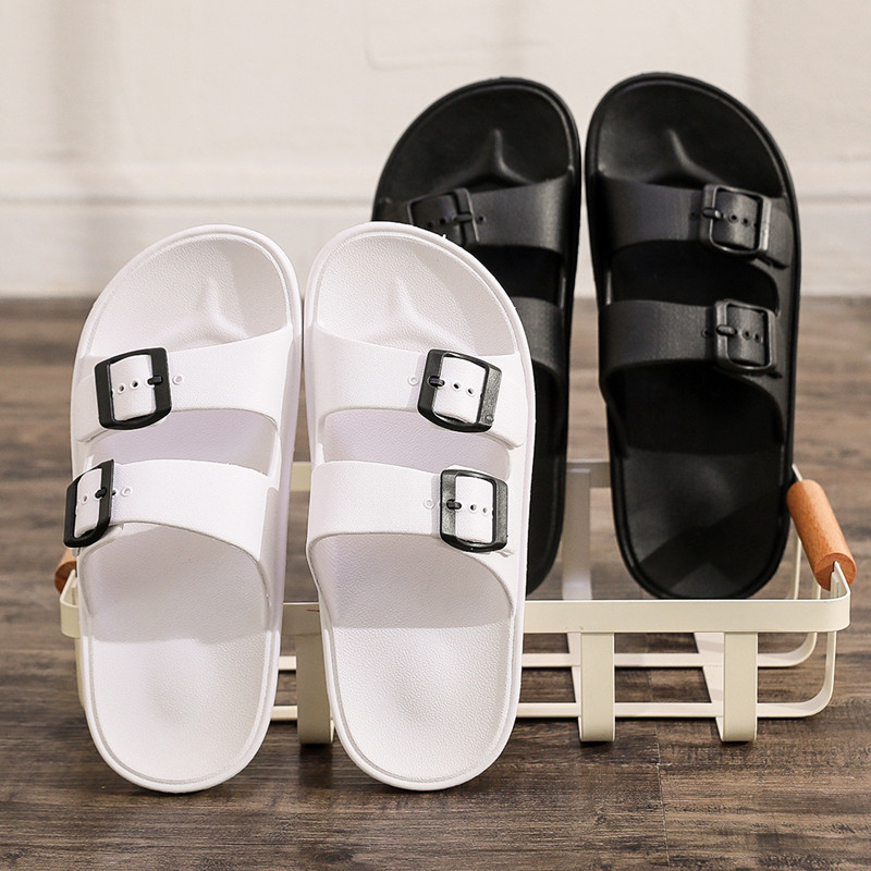 廠家批發2021新款家居拖時尚可調節扣帶拖鞋居家用男女外穿壹字拖