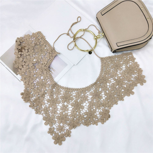 Floral lace cotton waistcoat shawl for women spring and summer Korean style hollow shoulder knotted shoulder scarf versatile decoration