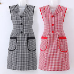Women's Fashion Home Kitchen Workwear with Hooded Apron, Factory Cotton, Stylish, Breathable, Oil-Proof, Cute