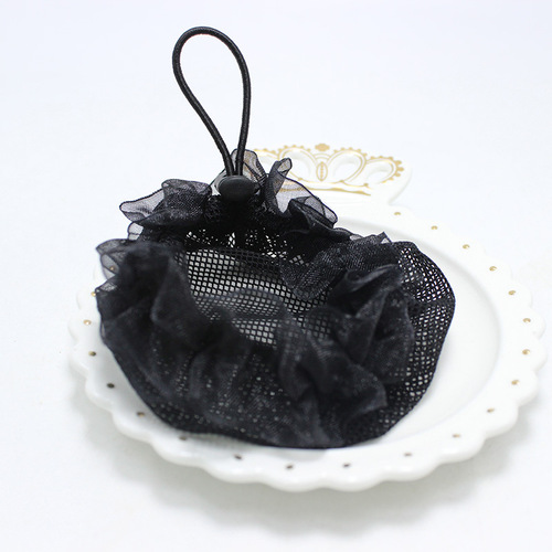 Children's dance examination headwear, lace drawstring buckle, elastic hairnet, hairband, Latin dance headband, flower net bag wholesale