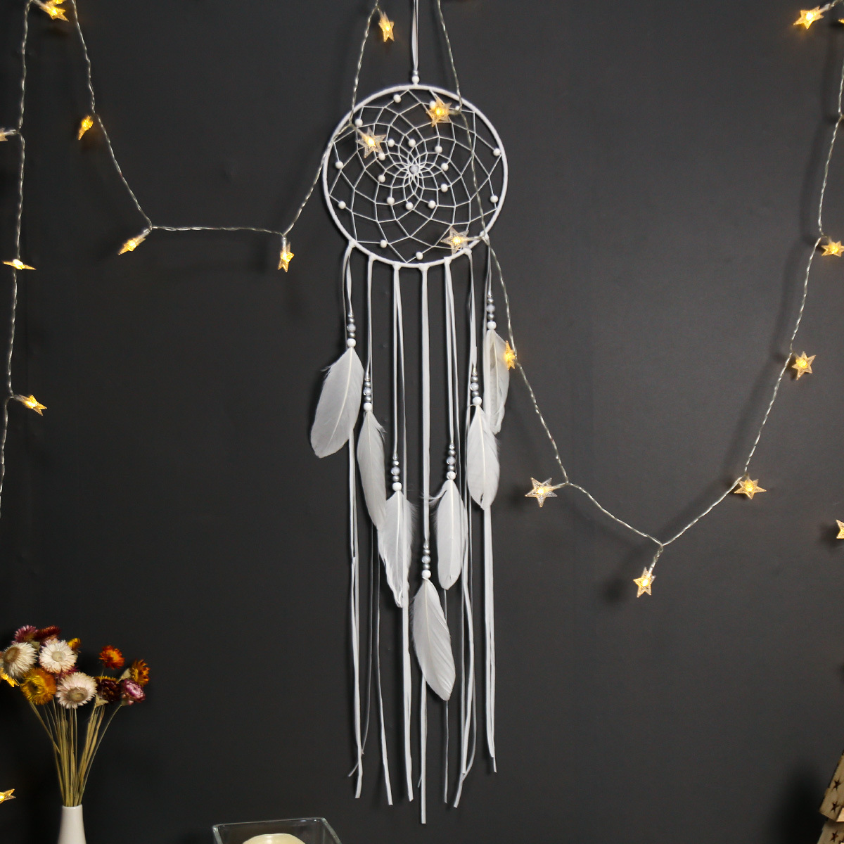 Ins Wind Amazon Explosion Star Moon Dream Catcher Manual Woven Home Decoration Wall Cotton Hanging Decoration Manufacturer