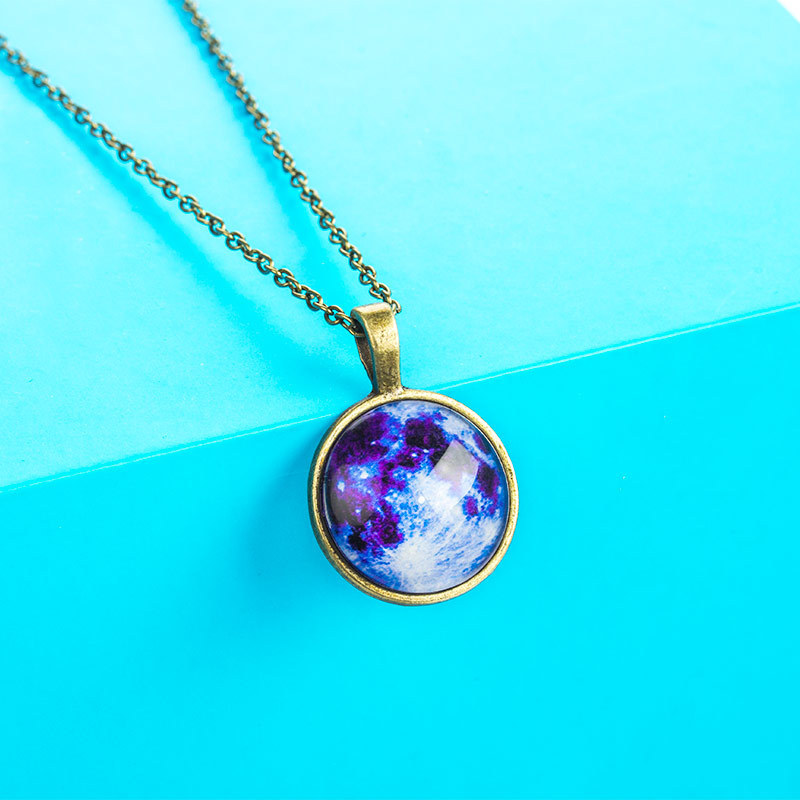 Nihaojewelry Universe Starry Sky Gem Luminous Pendant Necklace Wholesale Jewelry display picture 6